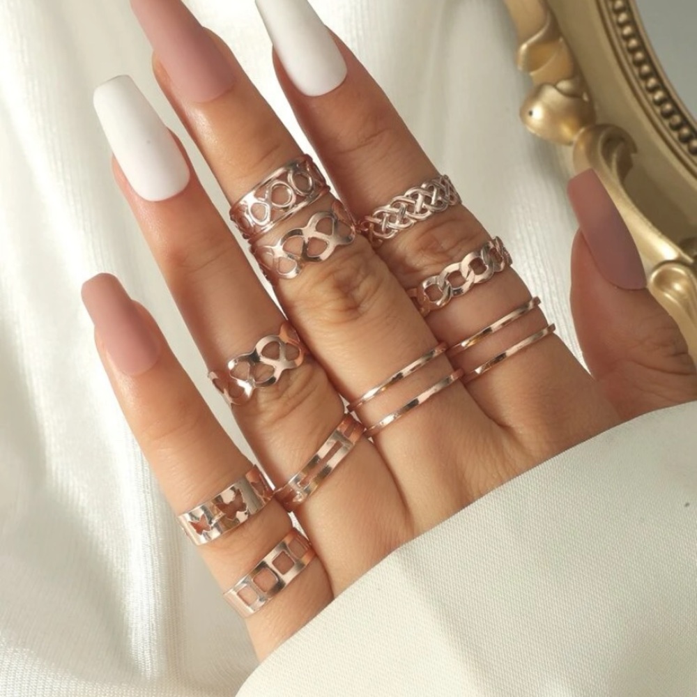 Rose gold adjustable rings